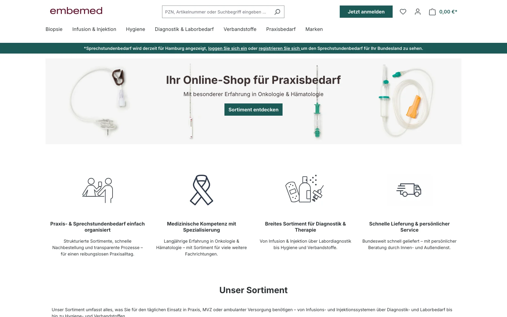Screenshot-Beleg: embemed — Kriterium 1.4 Design & Gesamteindruck