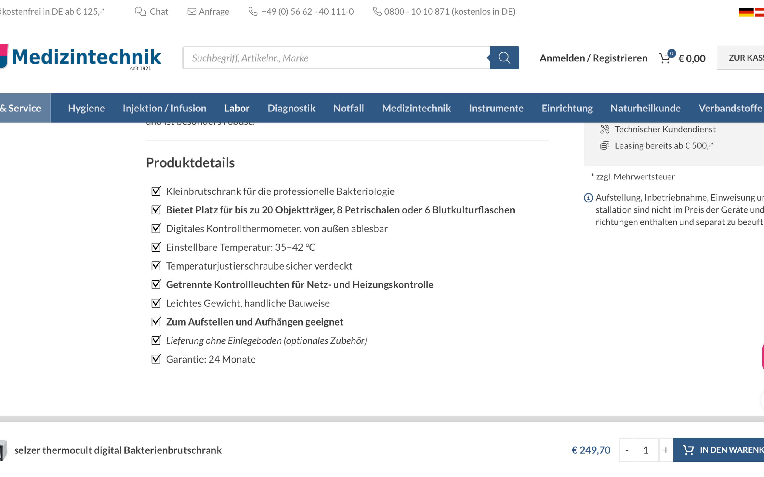 Screenshot-Beleg: KS Medizintechnik — Kriterium 4.3 Strukturierte Produktinformation