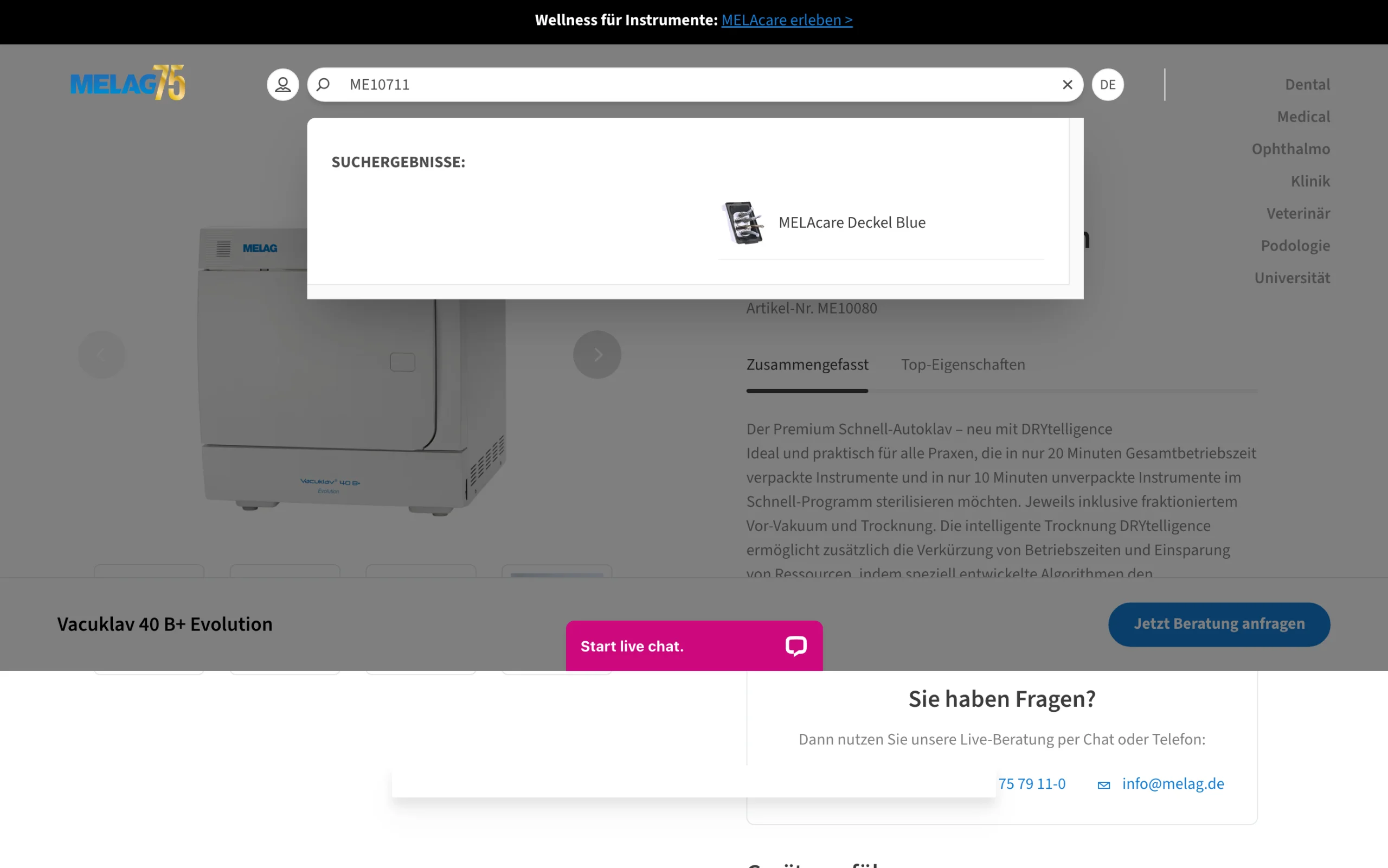 Beleg zu Kriterium 2.2: MELAG