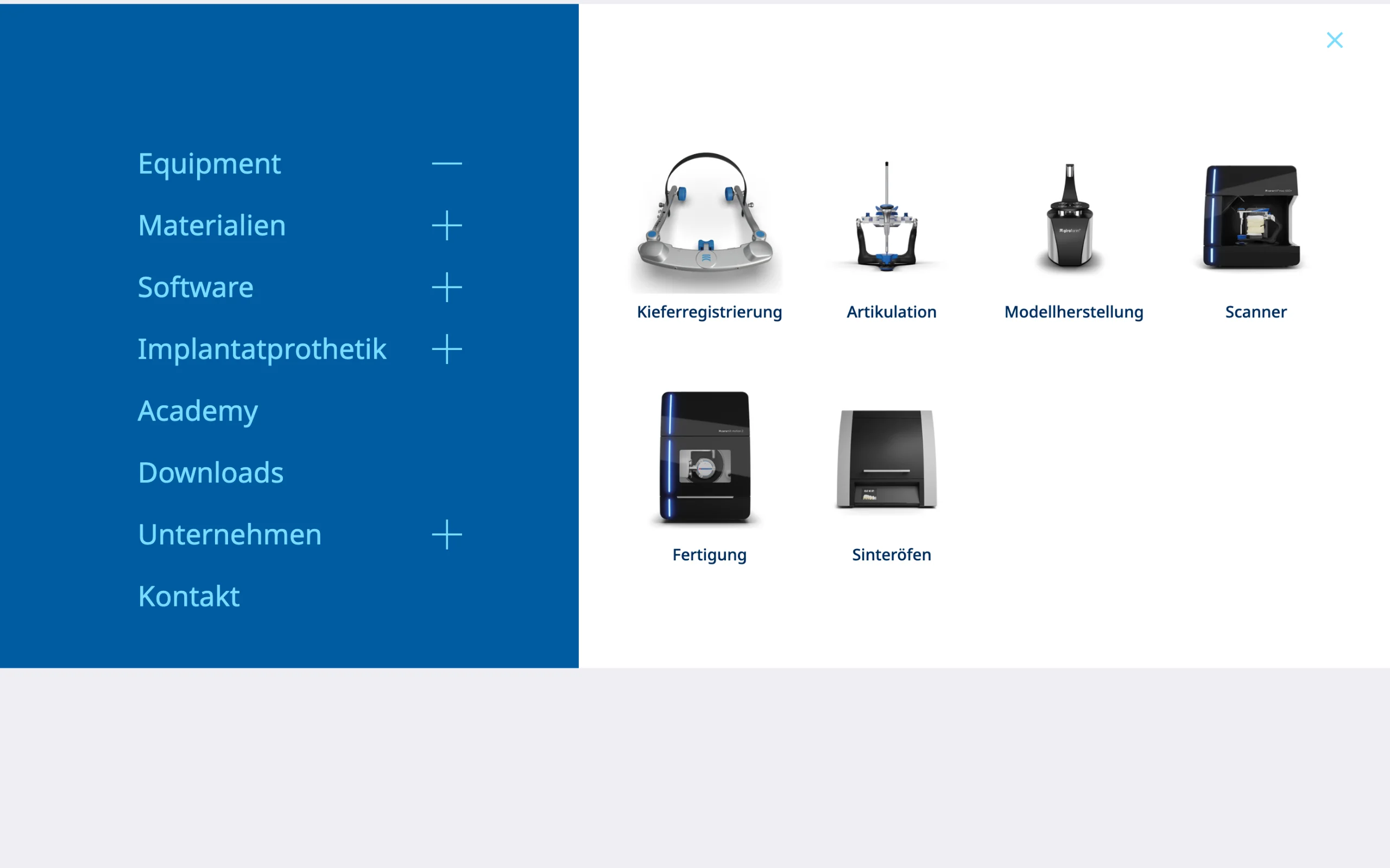 Screenshot-Beleg: Amann Girrbach — Kriterium 1.1 Öffentlicher Katalog-Zugang