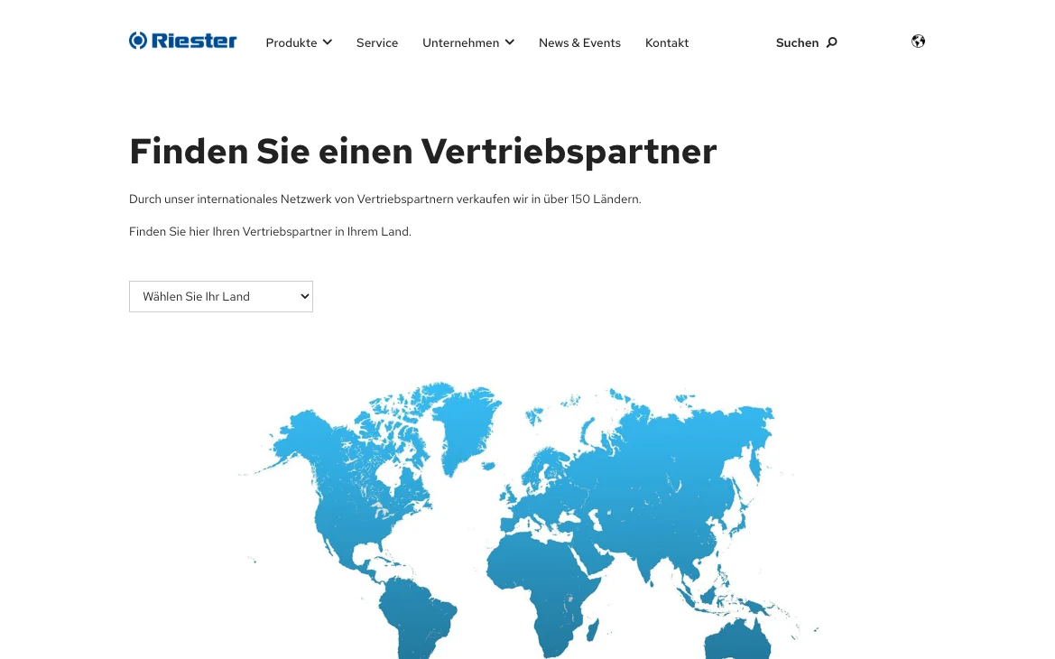 Screenshot-Beleg: Riester — Kriterium 5.1 „Wo kaufen"-Info auf Site