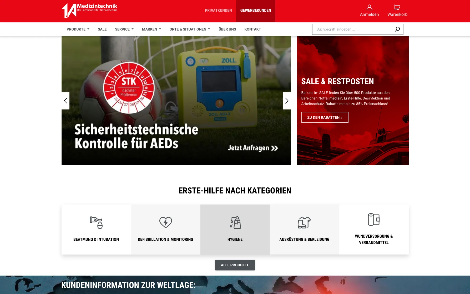 Screenshot-Beleg: 1a-medizintechnik — Kriterium 2.1 Suchfeld persistent in Top-Bar