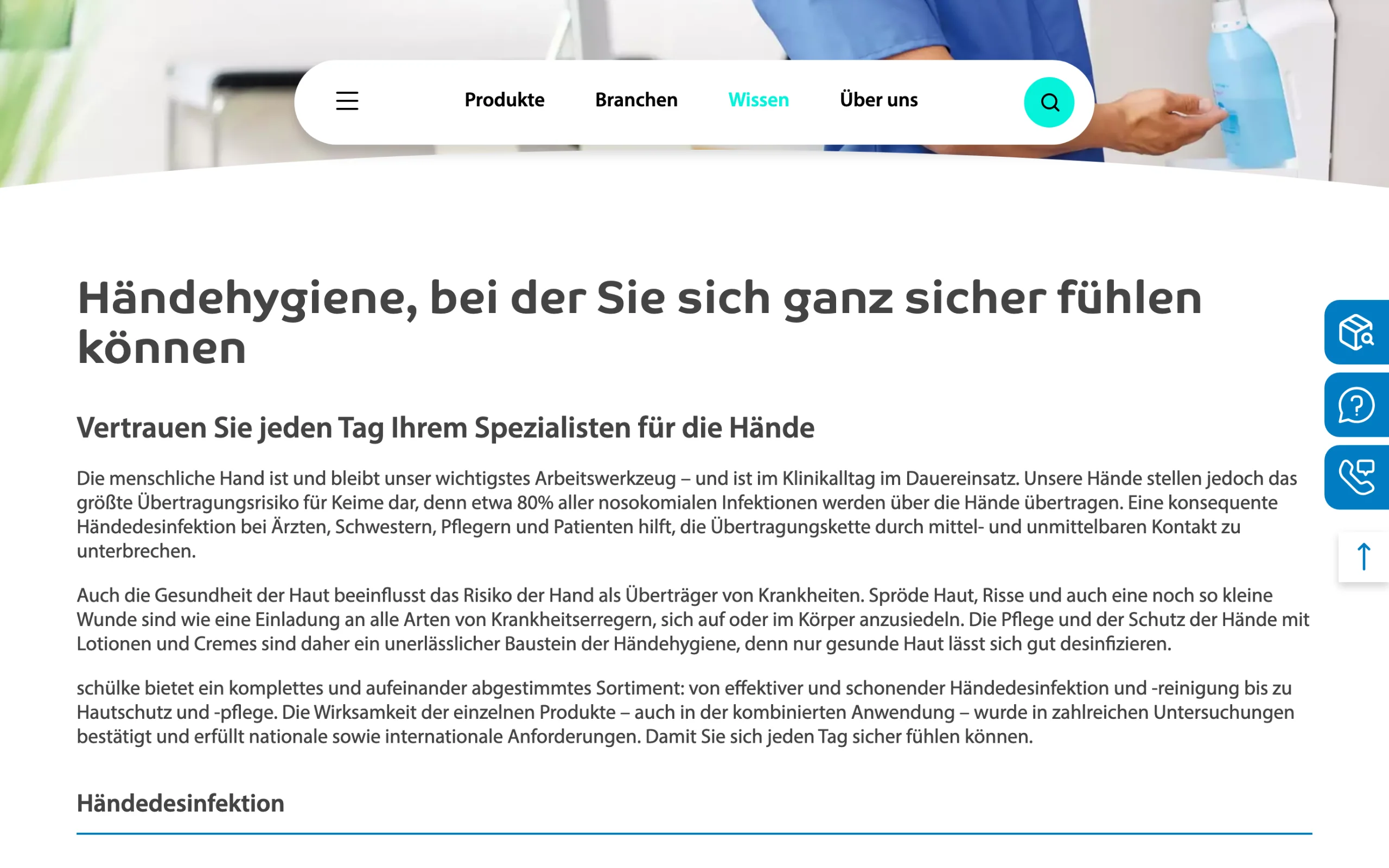 Screenshot-Beleg: Schülke & Mayr — Kriterium 6.7 Content-/Ratgeber-Bereich