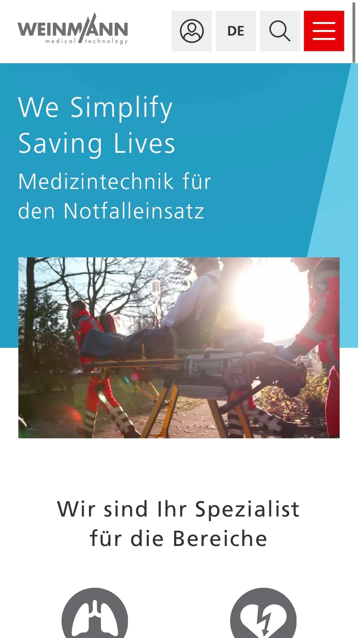 Screenshot-Beleg: Weinmann Emergency — Kriterium 7.5 Mobile Bedienbarkeit