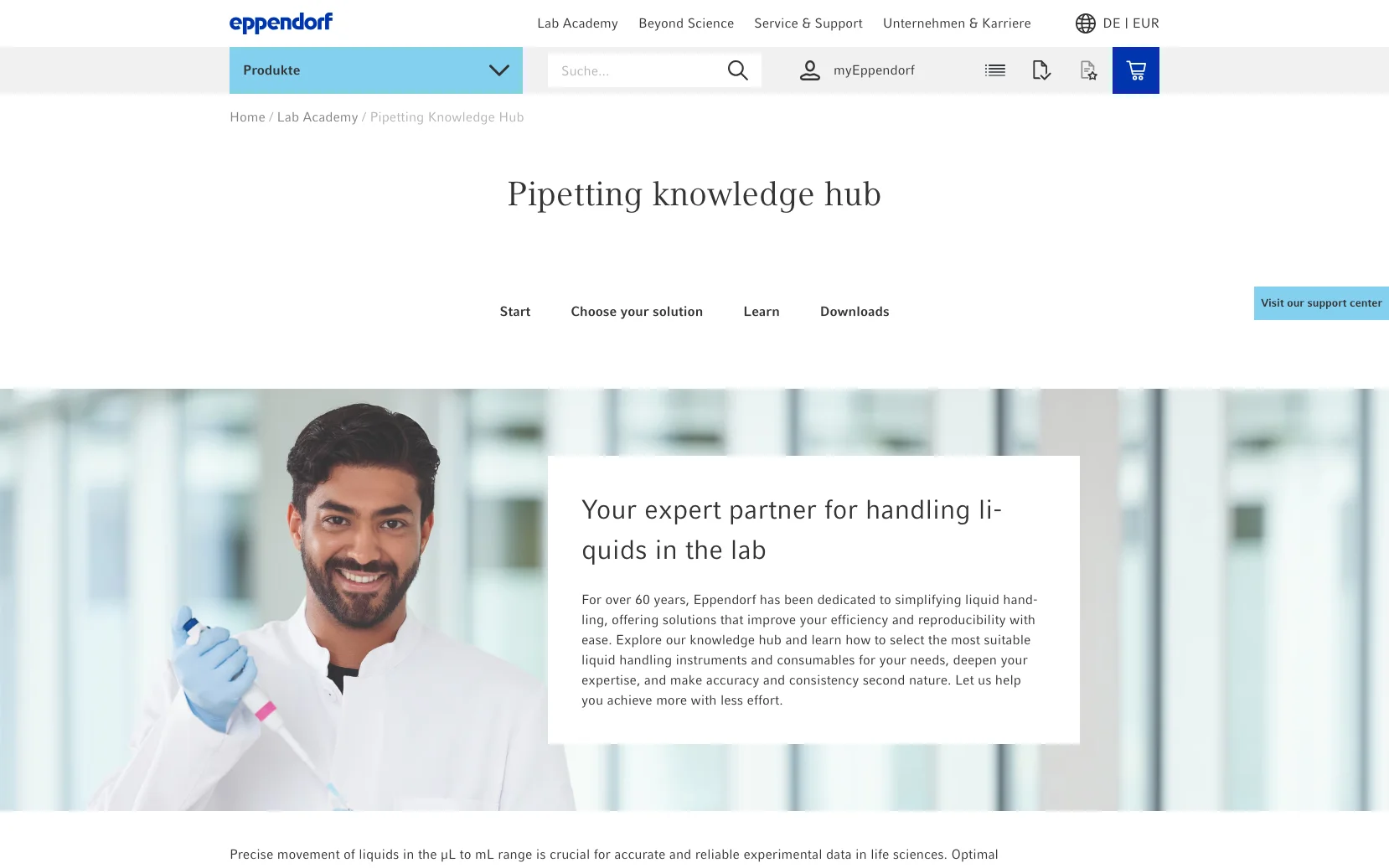 Screenshot-Beleg: Eppendorf — Kriterium 6.7 Content-/Ratgeber-Bereich
