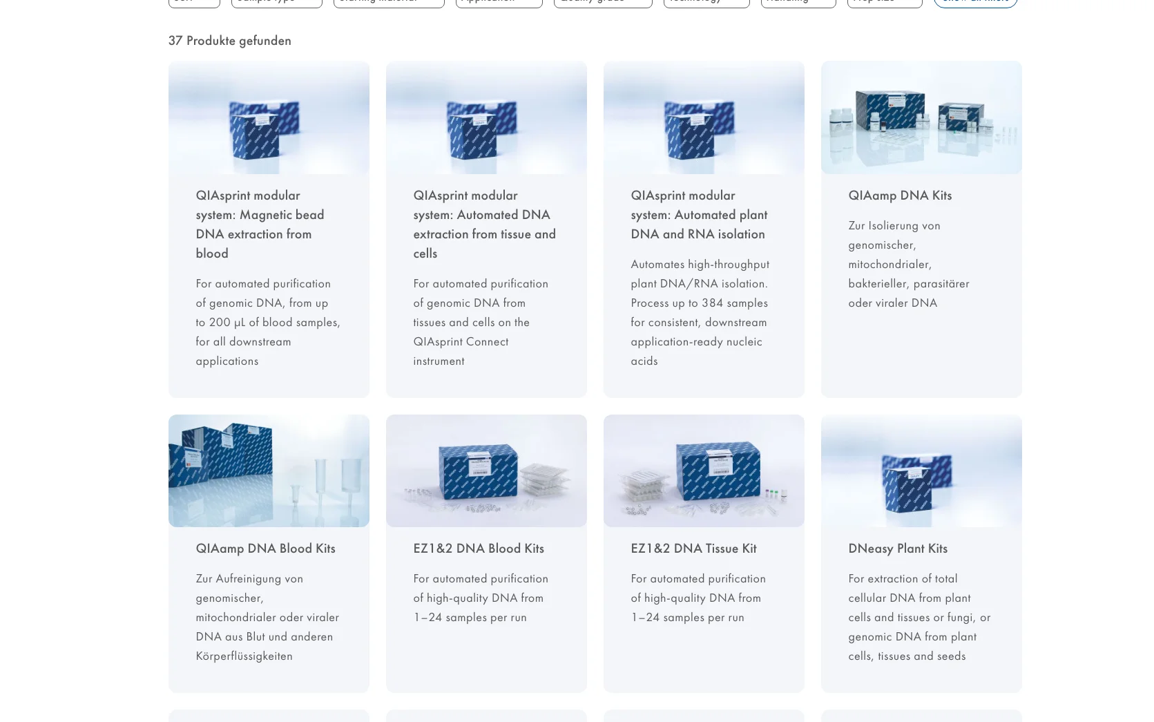 Screenshot-Beleg: QIAGEN — Kriterium 1.1 Öffentlicher Katalog-Zugang