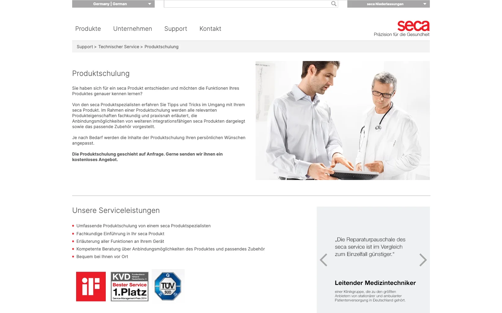 Screenshot-Beleg: SECA — Kriterium 6.4 Schulungs- / Education-Hub