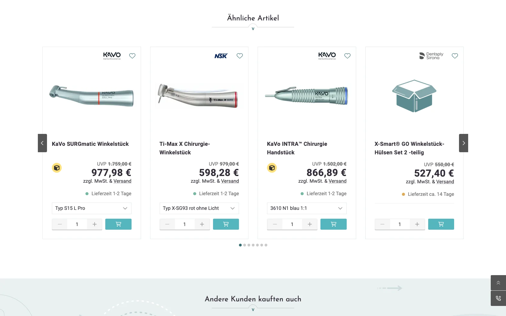 Screenshot-Beleg: van der Ven Dental — Kriterium 4.9 Passende Produkte & Zubehör