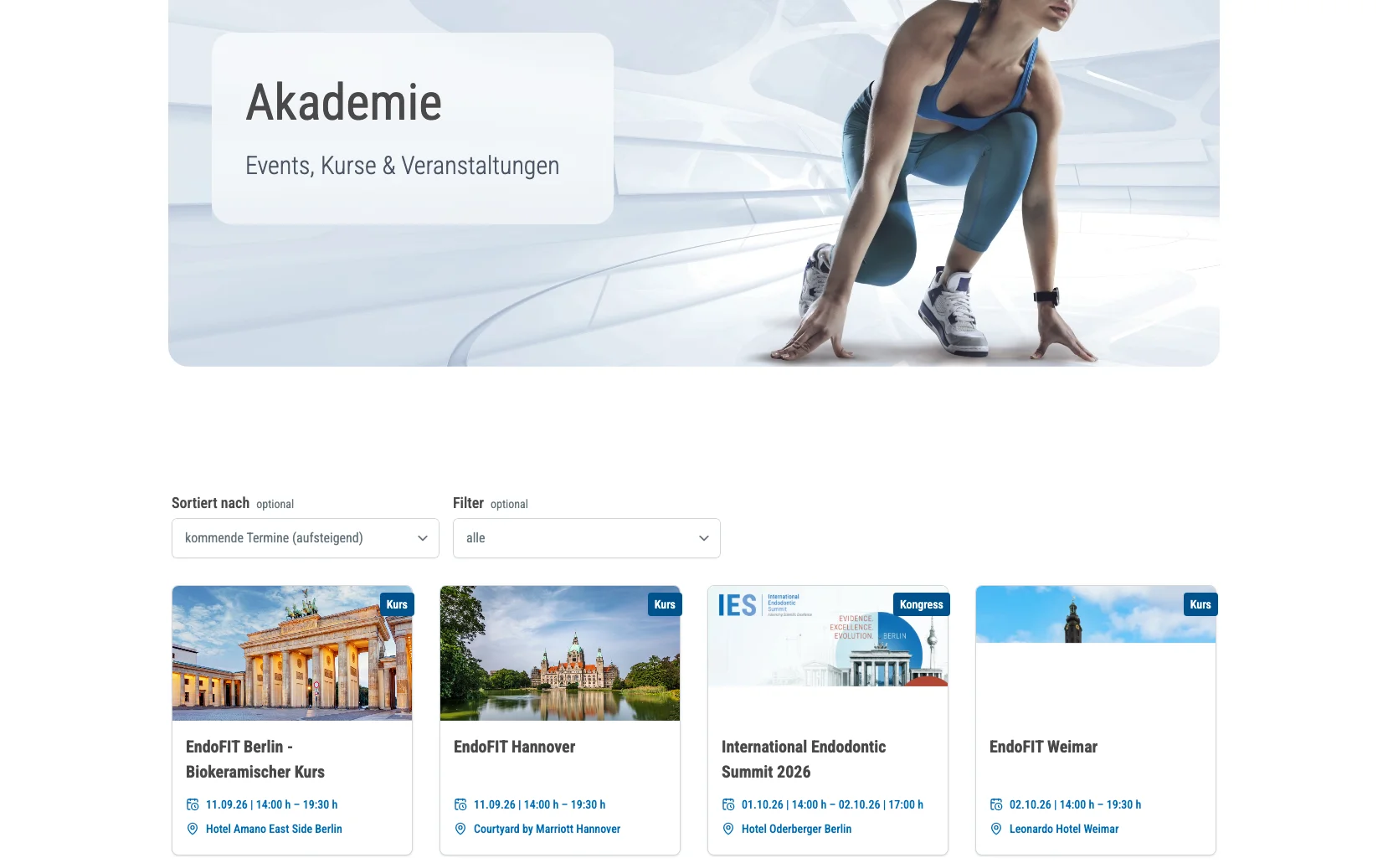 Screenshot-Beleg: Komet Dental — Kriterium 6.4 Schulungs- / Education-Hub