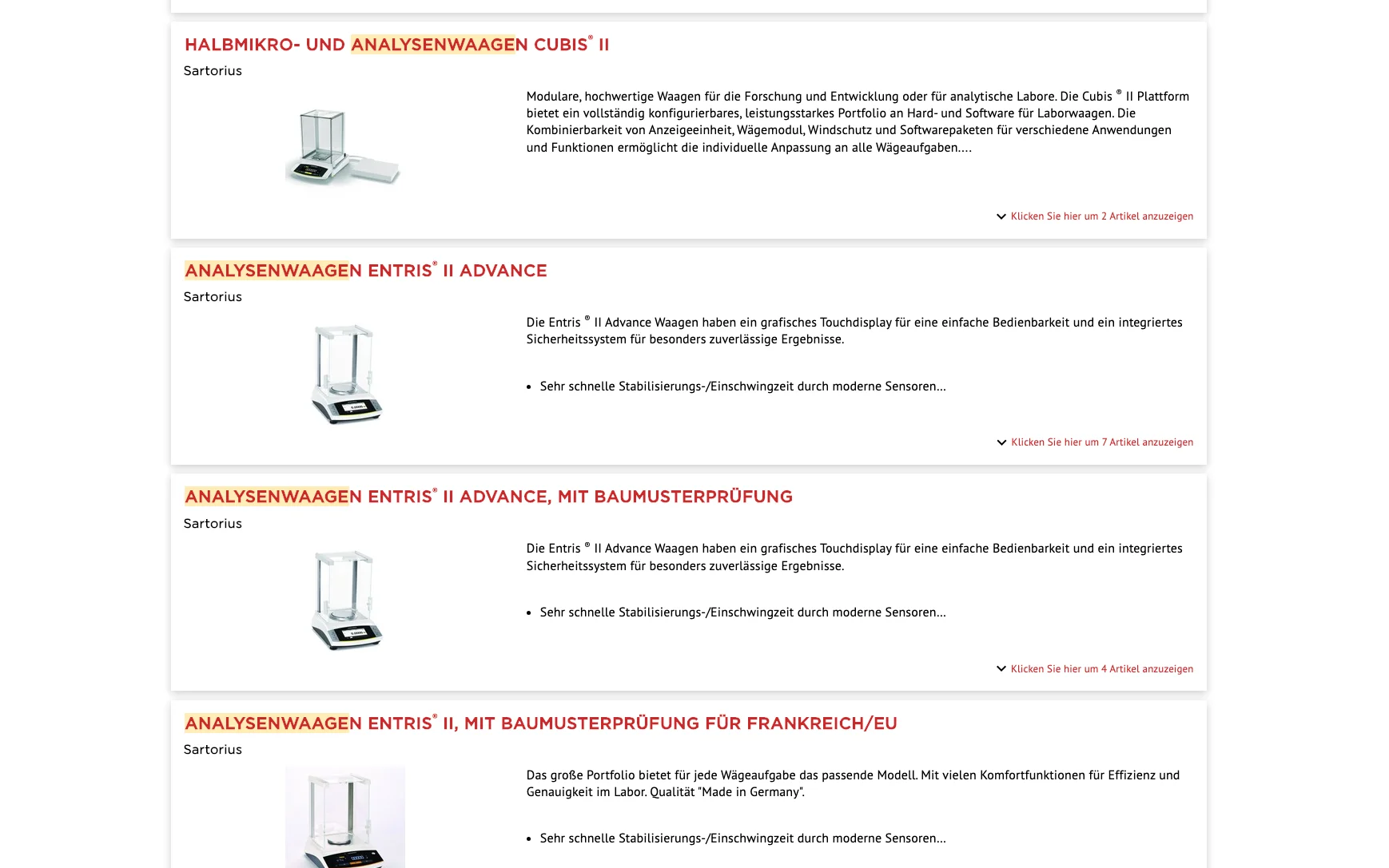 Screenshot-Beleg: Th. Geyer — Kriterium 3.3 Produktidentifikation in der Produktliste