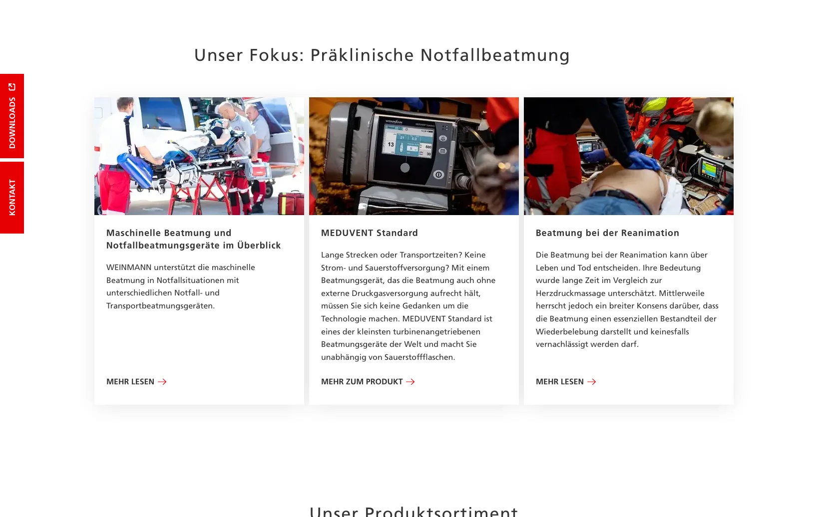 Screenshot-Beleg: Weinmann Emergency — Kriterium 6.7 Content-/Ratgeber-Bereich