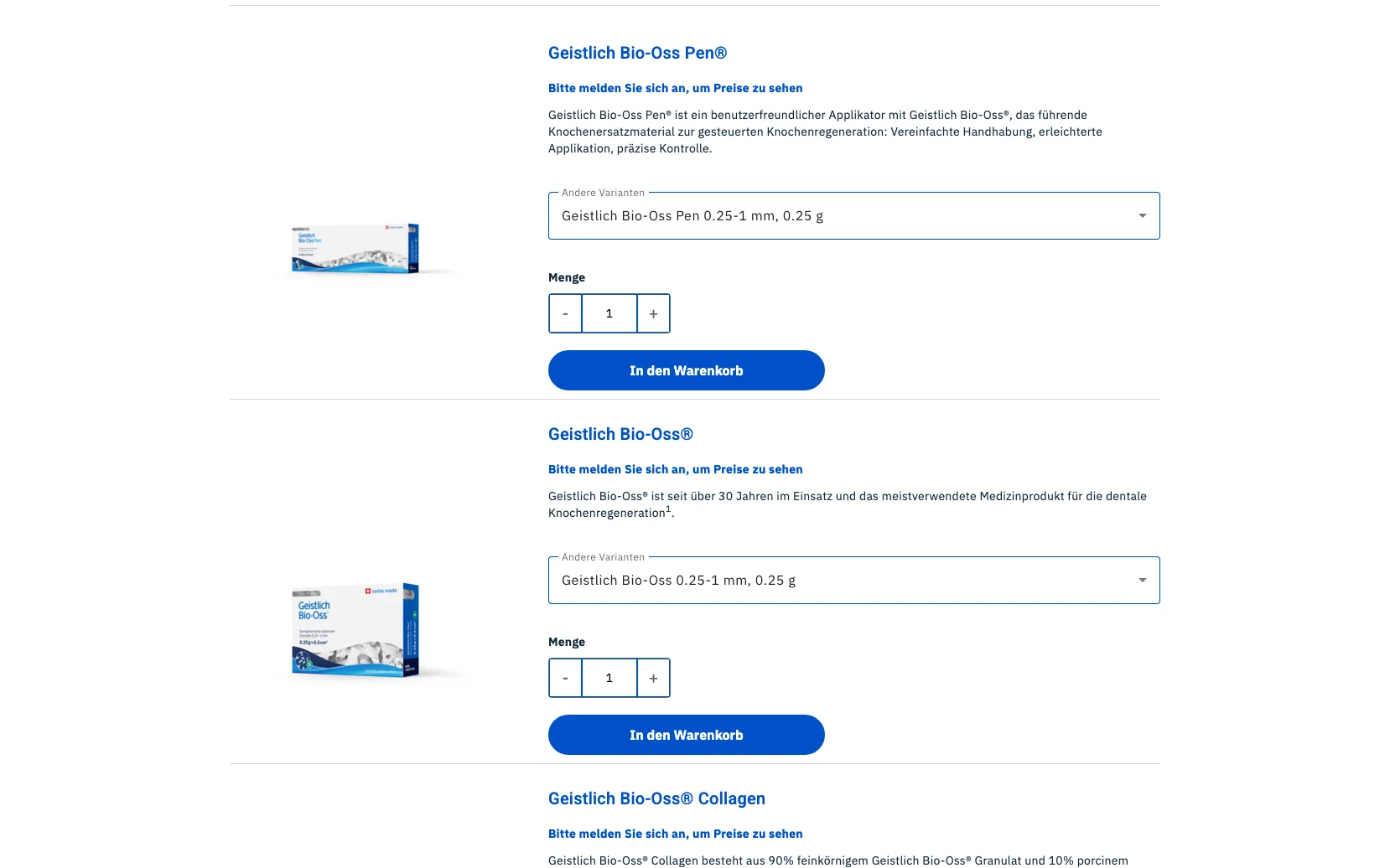 Screenshot-Beleg: Geistlich — Kriterium 1.1 Öffentlicher Katalog-Zugang