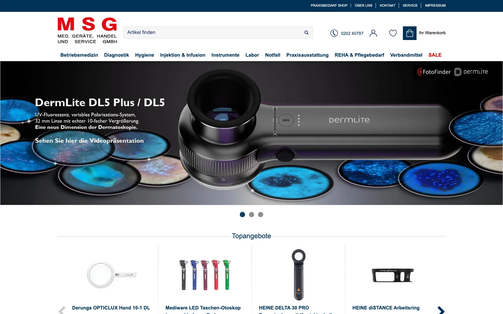Screenshot-Beleg: MSG-Praxisbedarf — Kriterium 1.4 Design & Gesamteindruck