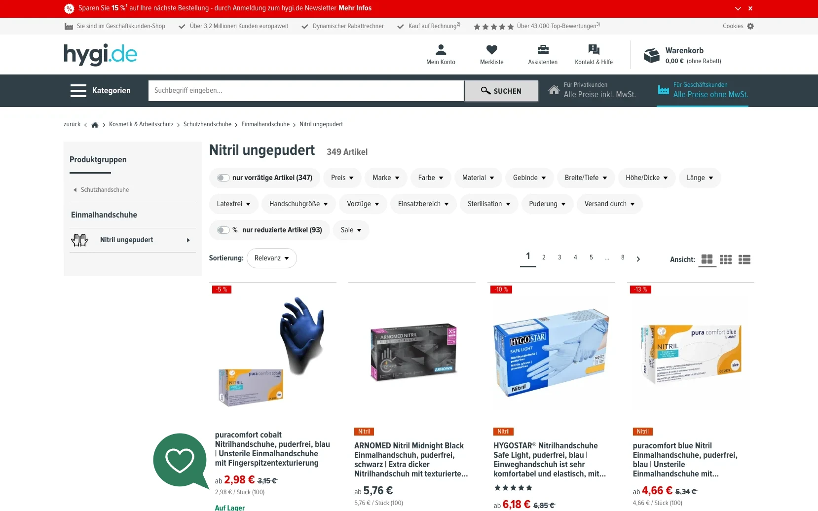 Beleg zu Kriterium 1.2: hygi.de