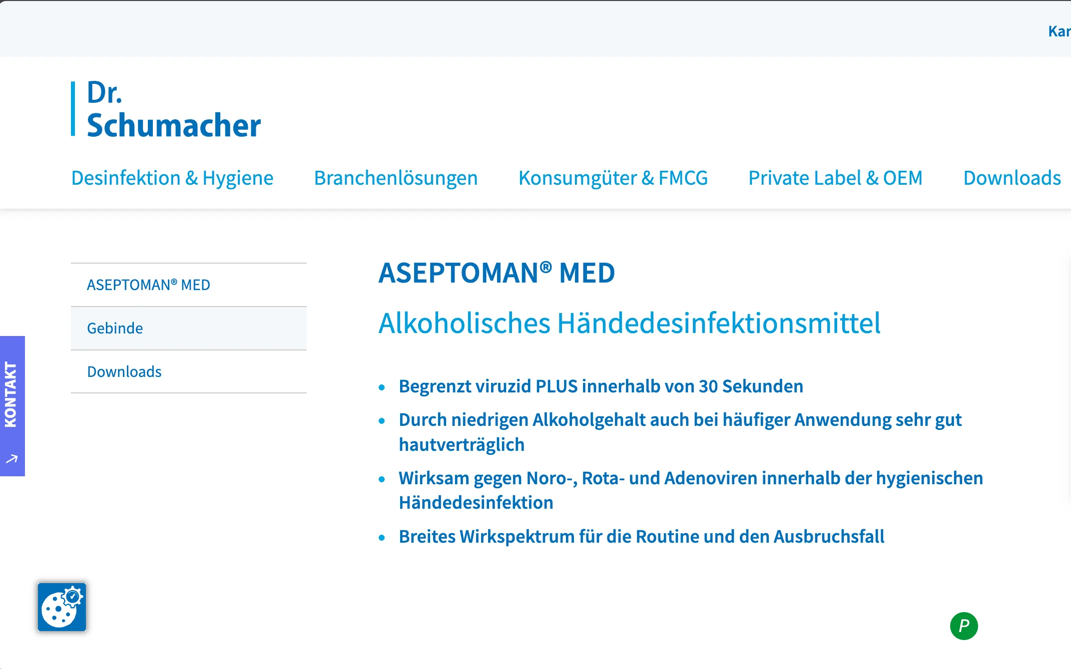 Screenshot-Beleg: Dr. Schumacher — Kriterium 6.1 Kontaktmöglichkeiten präsent
