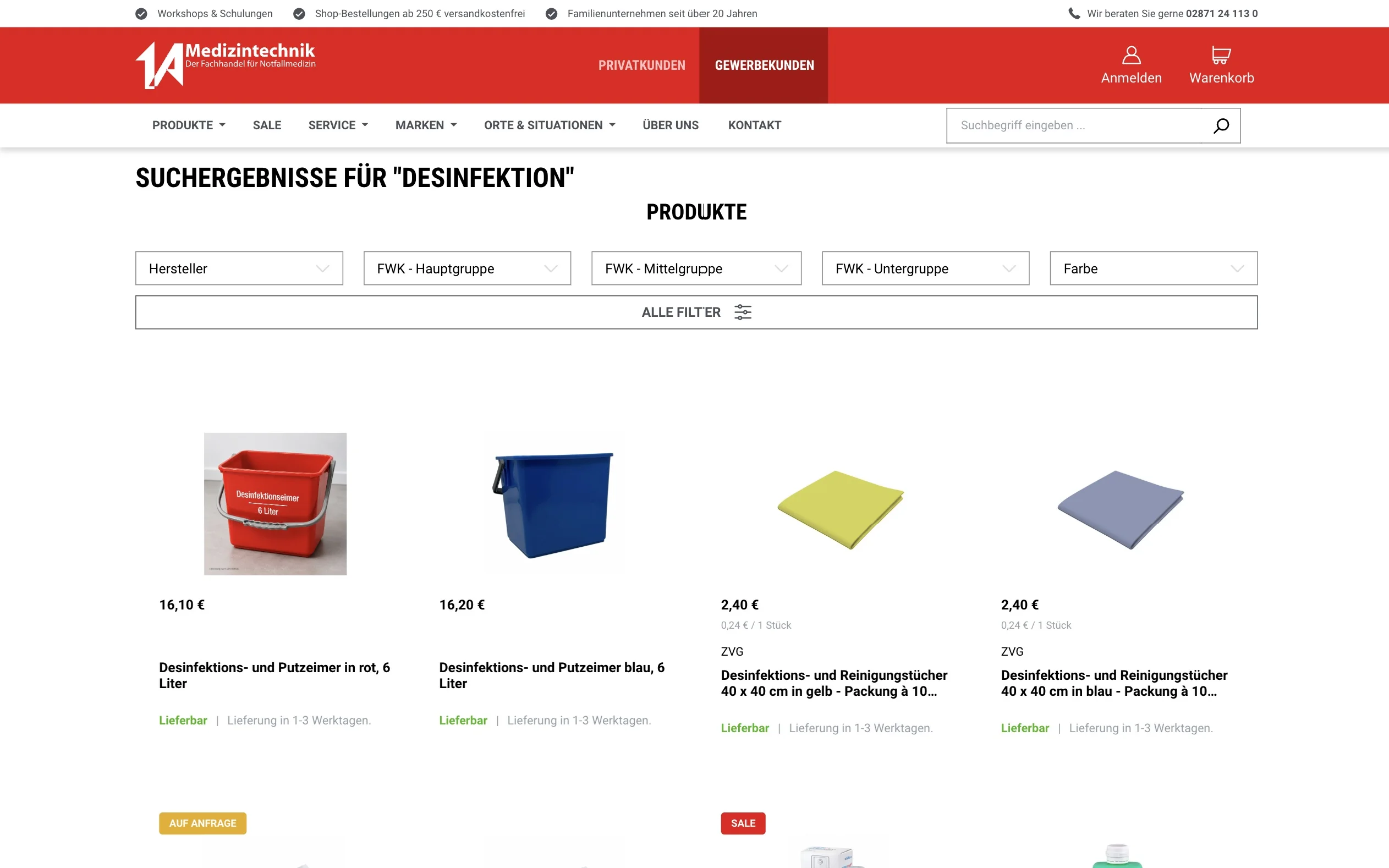Screenshot-Beleg: 1a-medizintechnik — Kriterium 1.2 Grundpreis / €-pro-Einheit