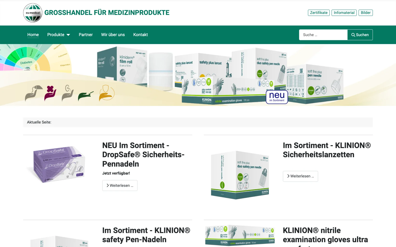 Screenshot-Beleg: Mediq Deutschland — Kriterium 1.4 Design & Gesamteindruck