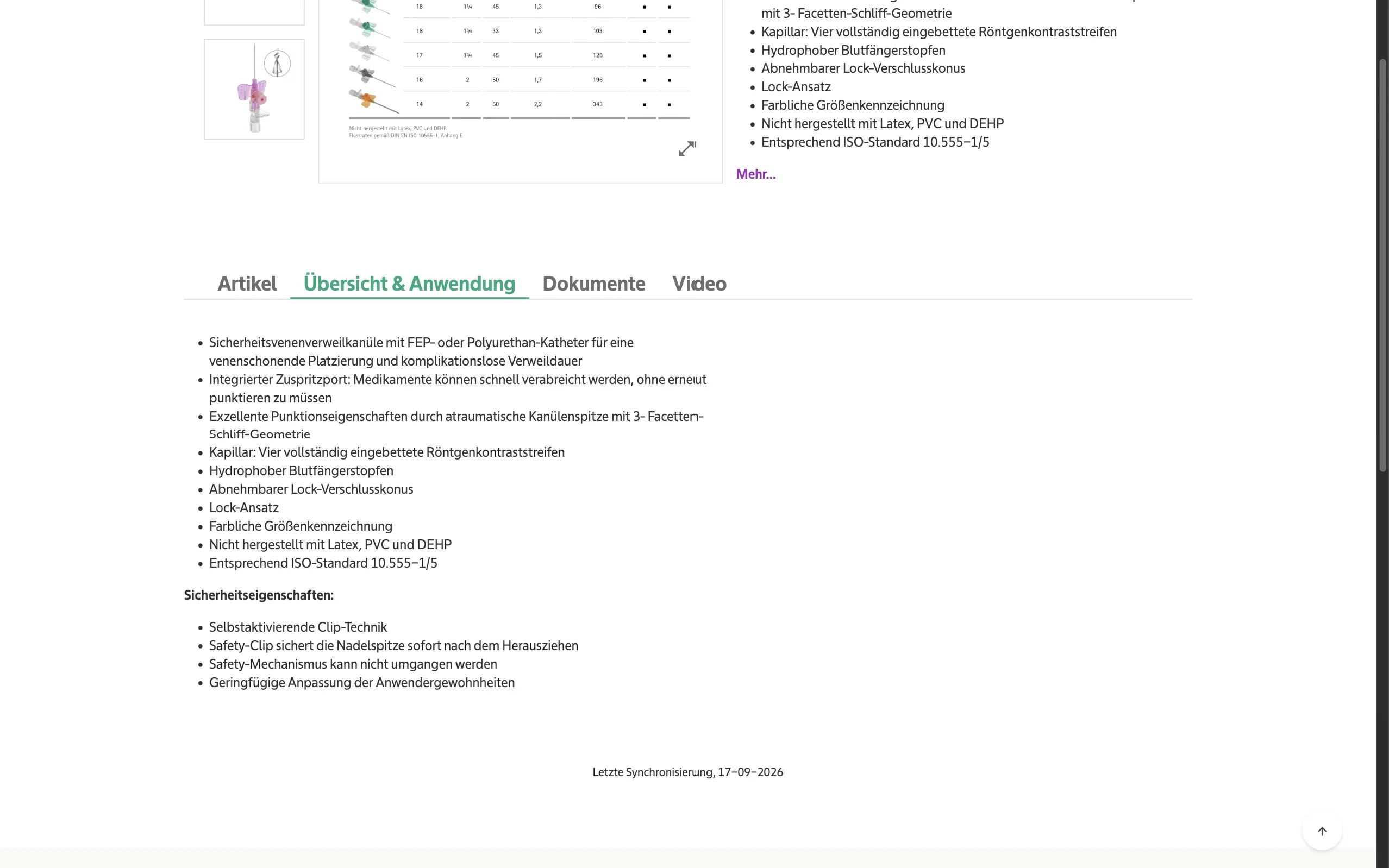 Screenshot-Beleg: B. Braun — Kriterium 4.5 Klinische Studien / Evidenz