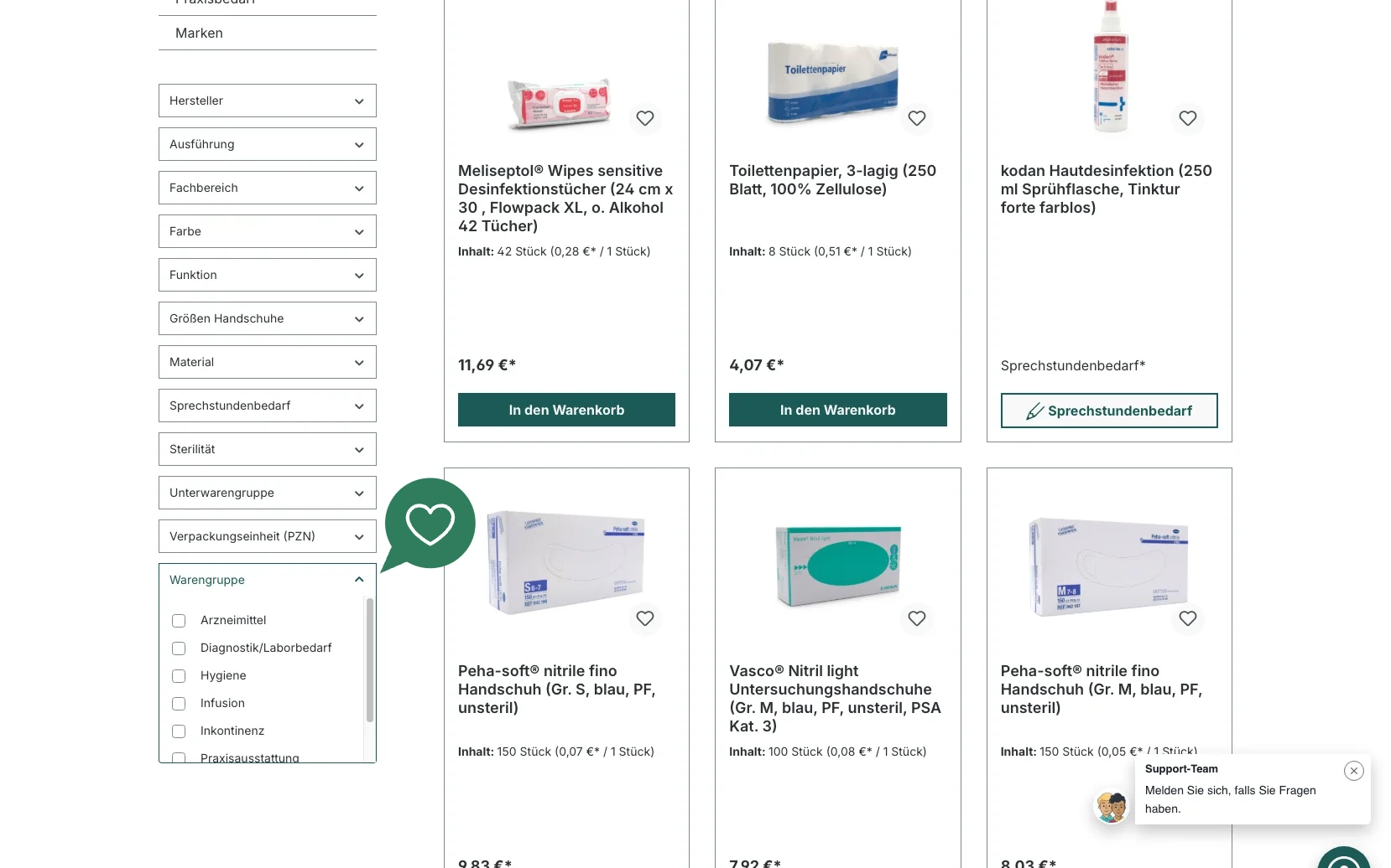 Screenshot-Beleg: embemed — Kriterium 3.2 Sortieroptionen